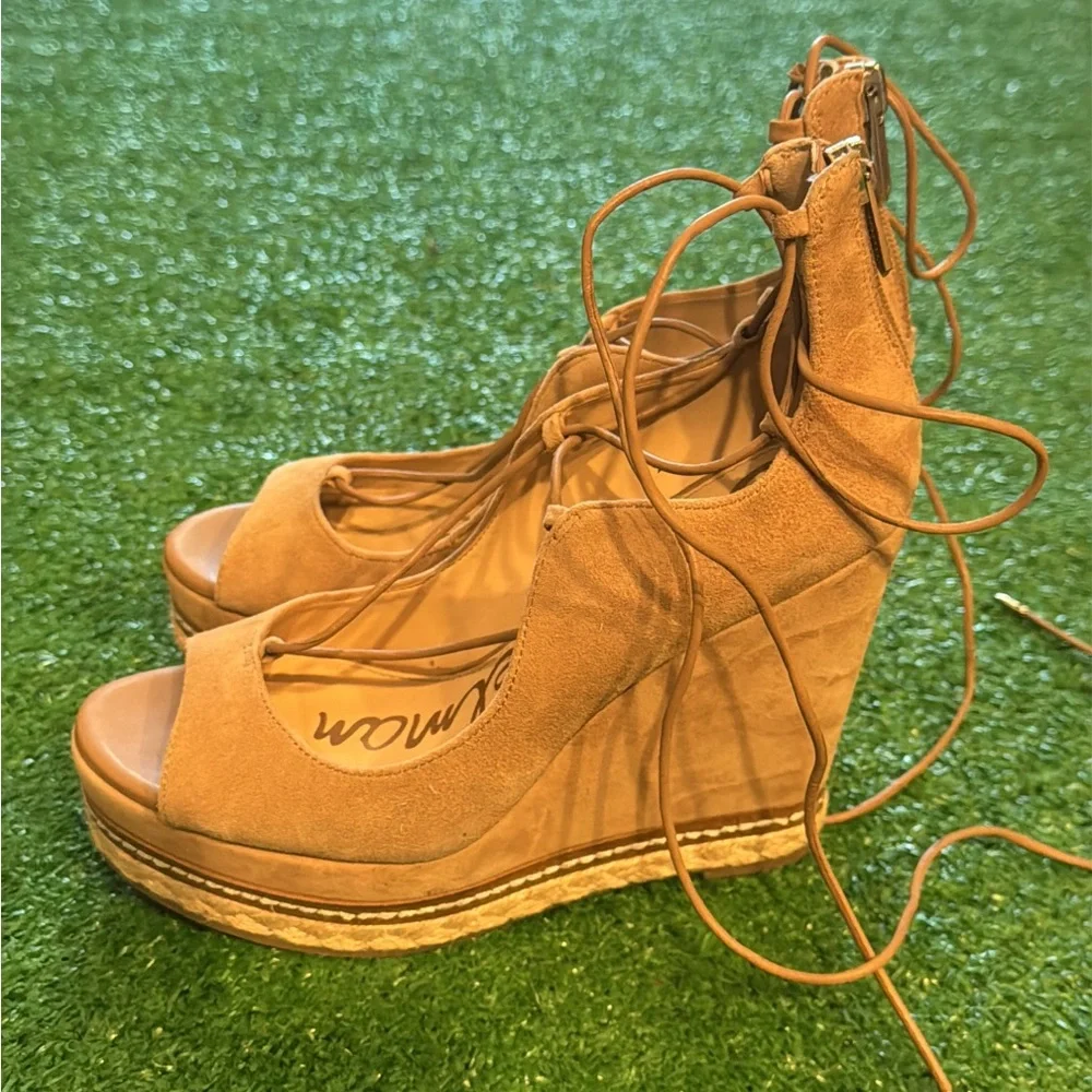 Sam Edelman “Harriet” Wedge Suede Sandal size 6.5 - Picture 3 of 7